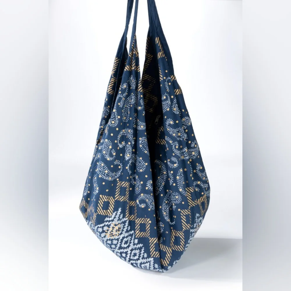 Boho Chic Beach Yoga Hobo Shoulder Bag - 100% Cotton - Bohemian Ethnic Inspired